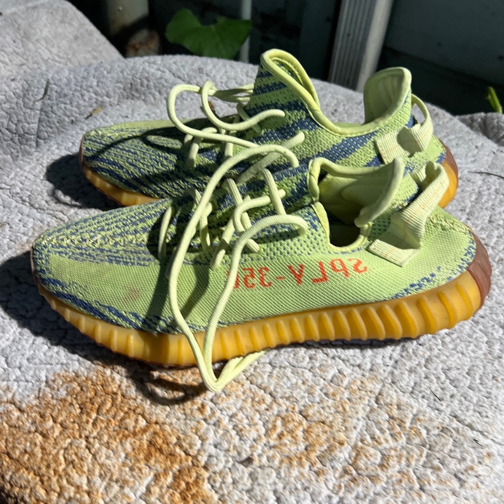 Vibrant Lime and Gray Kids Sneakers